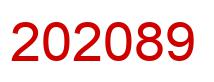 Zahl 202089 rot Bild
