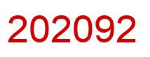 Number 202092 red image