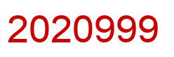 Number 2020999 red image