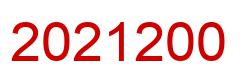 Number 2021200 red image