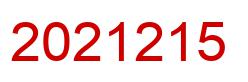 Number 2021215 red image