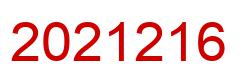 Number 2021216 red image
