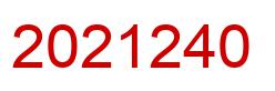 Number 2021240 red image