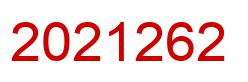 Number 2021262 red image