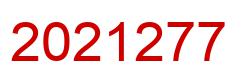 Number 2021277 red image