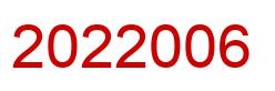 Number 2022006 red image