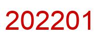 Number 202201 red image