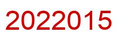 Number 2022015 red image