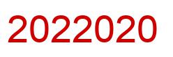 Number 2022020 red image