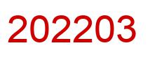 Number 202203 red image
