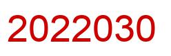 Number 2022030 red image