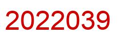 Number 2022039 red image