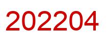 Number 202204 red image