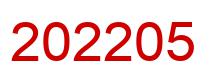 Number 202205 red image