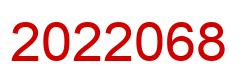 Number 2022068 red image