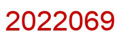 Number 2022069 red image