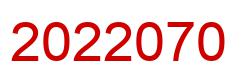Number 2022070 red image