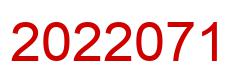 Number 2022071 red image