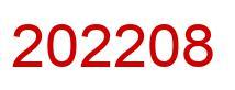 Number 202208 red image