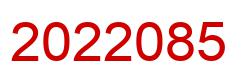 Number 2022085 red image