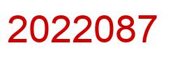 Number 2022087 red image