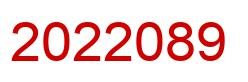Number 2022089 red image