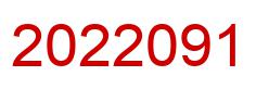 Number 2022091 red image