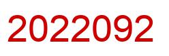 Number 2022092 red image