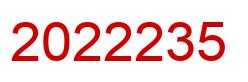 Number 2022235 red image