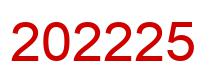 Number 202225 red image