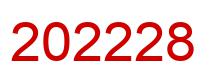 Number 202228 red image