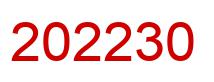 Number 202230 red image