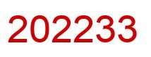 Number 202233 red image