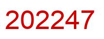 Number 202247 red image