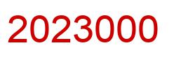 Number 2023000 red image