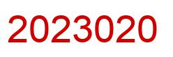 Number 2023020 red image