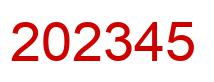 Number 202345 red image
