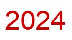 Zahl 2024 rot Bild