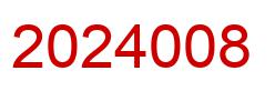 Number 2024008 red image