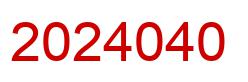 Number 2024040 red image