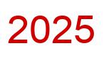 Number 2025 red image