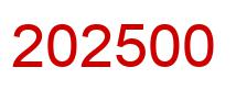 Number 202500 red image