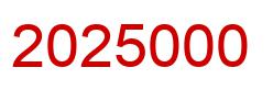 Number 2025000 red image