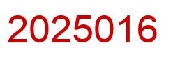 Number 2025016 red image