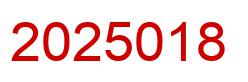 Number 2025018 red image