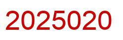 Number 2025020 red image