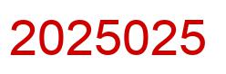 Number 2025025 red image