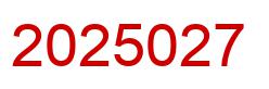 Number 2025027 red image