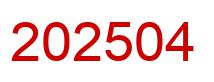 Number 202504 red image
