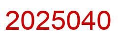 Number 2025040 red image